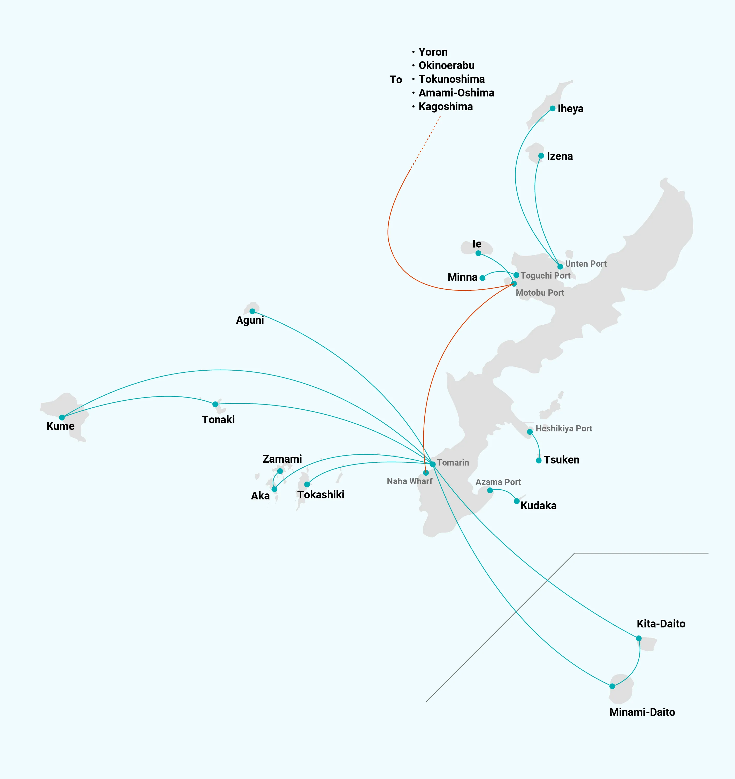 map ferries islands