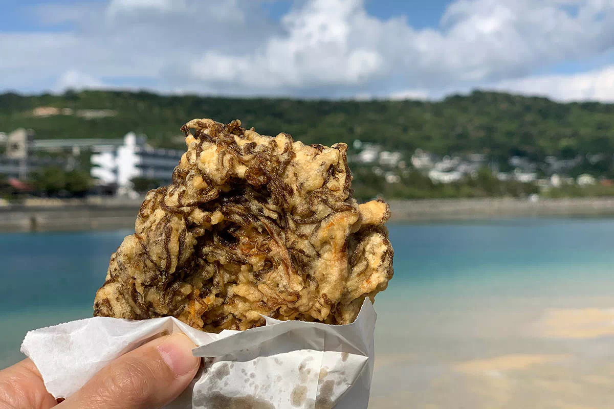 mozuku seaweed tempura