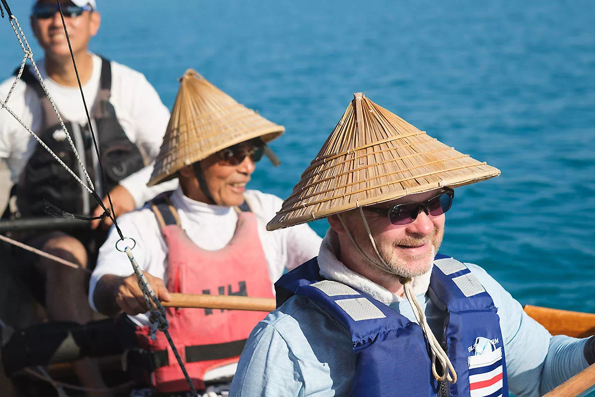 manning the sabani boat