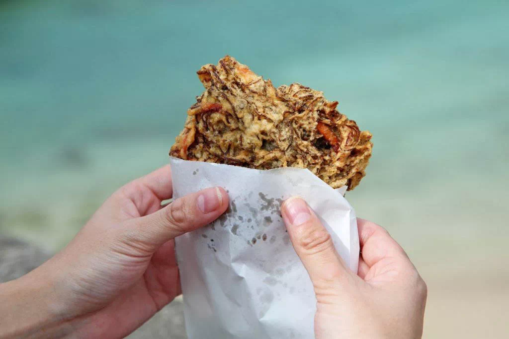 ojima island mozuku seaweed tempura